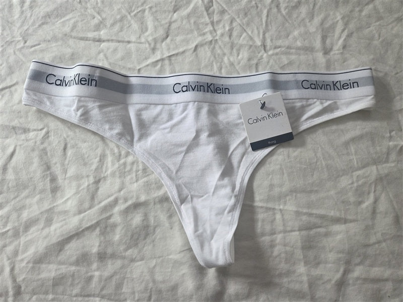 NWT 2PR Calvin Klein 2XL Plus Size Modern Cotton Thong QF5117 White 136633