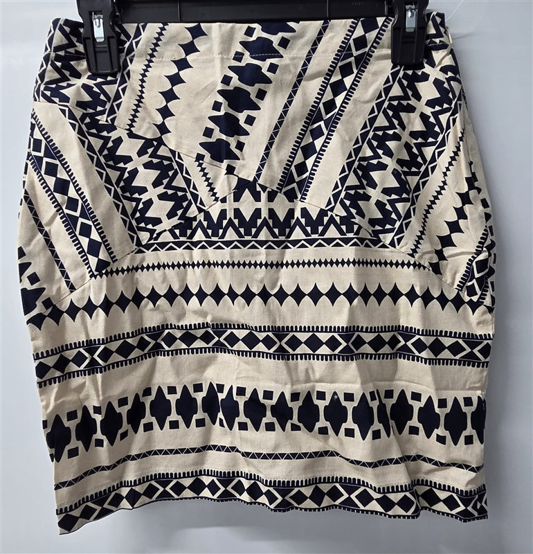 NWOT Anthropologie J.O.A. MED Geometric Linen Blend Mini Skirt 136638