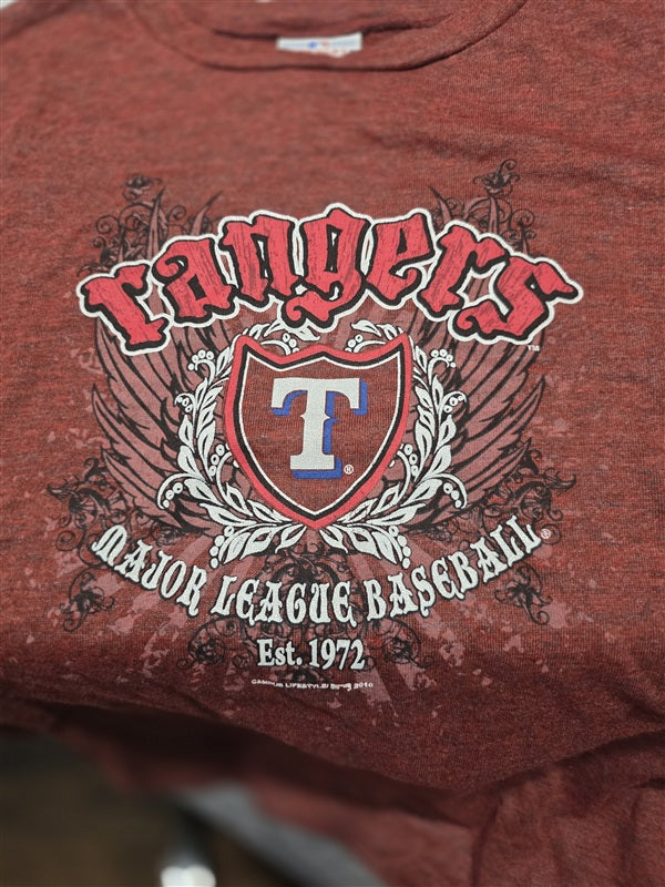 NWOT Campus Lifestyle XL MLB Texas Rangers Crest Baseball T Shirt 136646