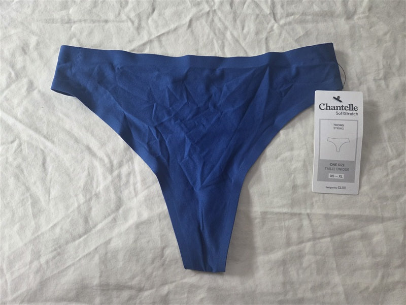 NEW Chantelle 3PR Soft Stretch Thong One Size 2649 Bright Blue 136655
