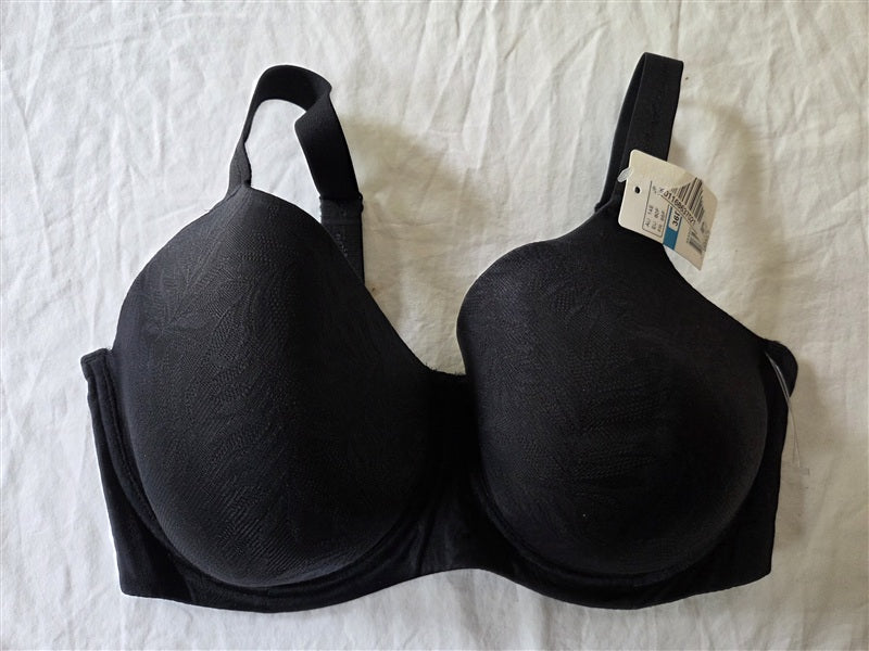 NWOT Wacoal 38D 853307 Inside Edit T-Shirt Bra Black 136657