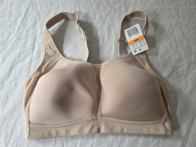 NWT Wacoal 38D Wireless Sports Bra 852302 Beige #136660