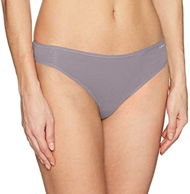 NWT Calvin Klein Cotton Form Thong Panty Underwear QD3643 Gray 136664