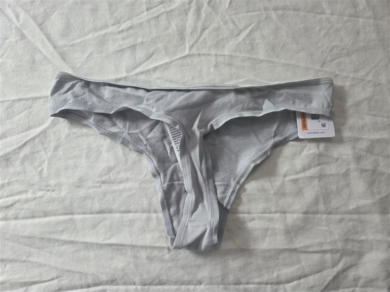 NWT Calvin Klein Cotton Form Thong Panty Underwear QD3643 Gray 136664