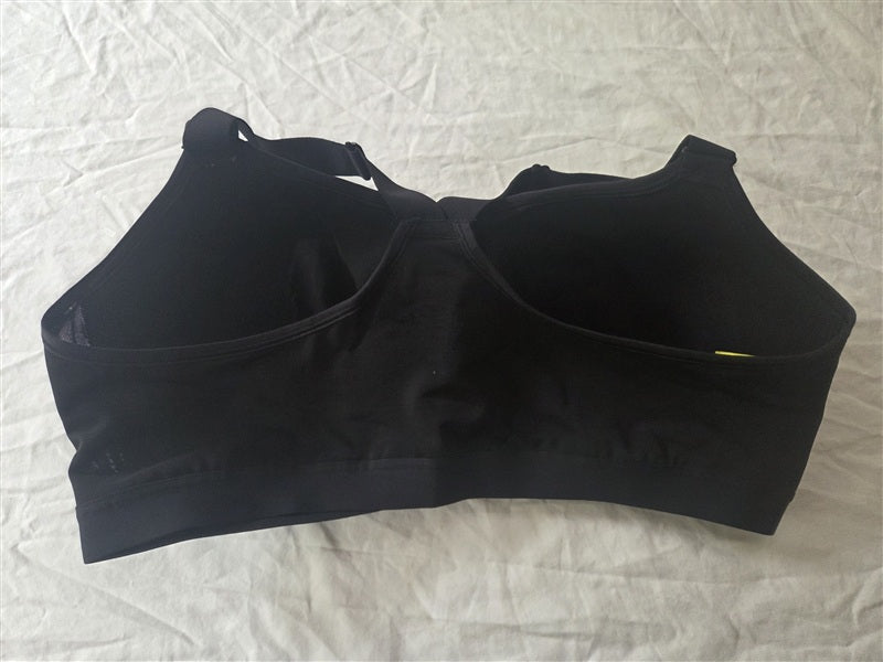 NWT Nola 42DD Padded Zip Up Wirefree Sports Bra Black 136673