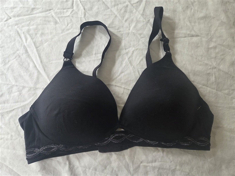 PO Warners 38B Cloud 9 Full-Coverage Wire-Free Contour Lift Bra 1869 BLK 136676