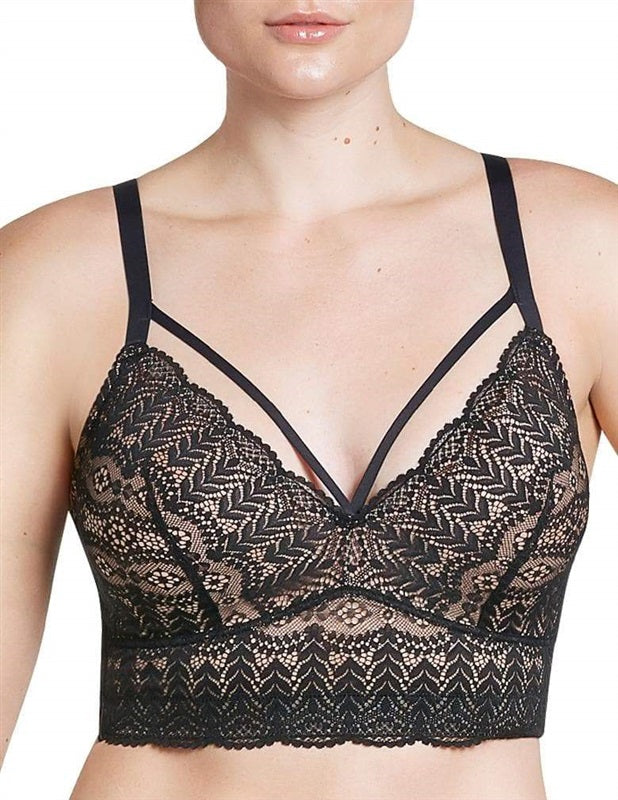 NWT PARFAIT 40DD P5951 MIA Lace Black Wire Free Padded Bralette 136677