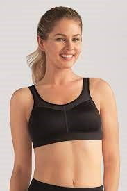 NWT Amoena 34B Power Medium-Impact Sports Bra 1152 Black 136682