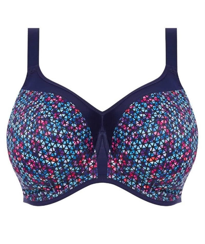 NWOT Elomi 40D USA Energise EL8042 Underwired Sports Bra Blue 136683