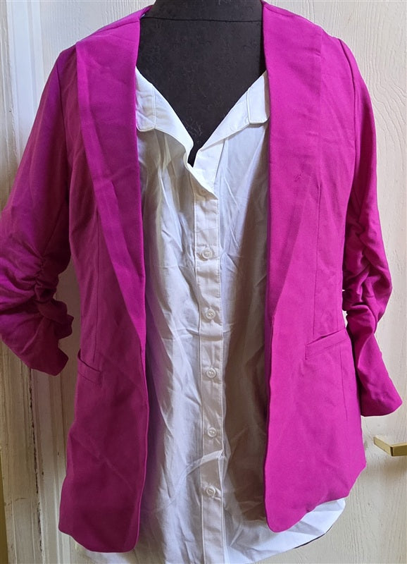 NWOT Skies are Blue XS Round Collar Blazer Jacket Bright pink 136696