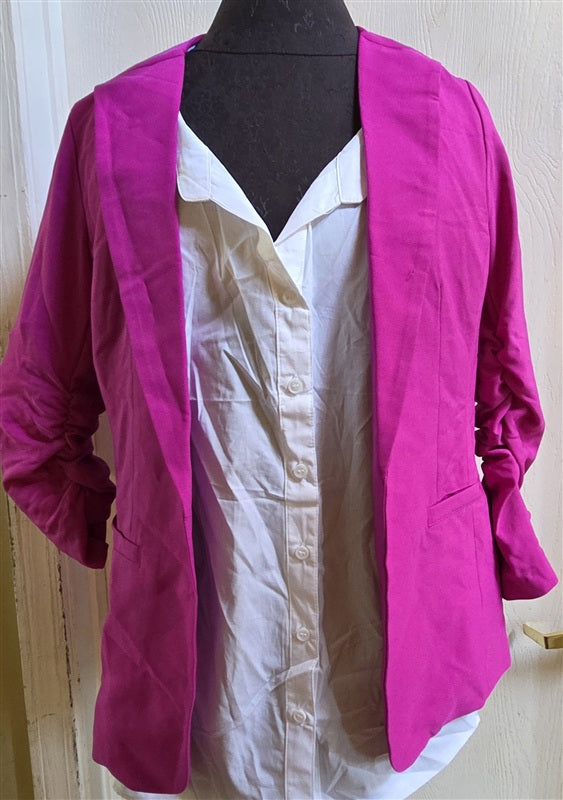 NWOT Skies are Blue XS Round Collar Blazer Jacket Bright pink 136696