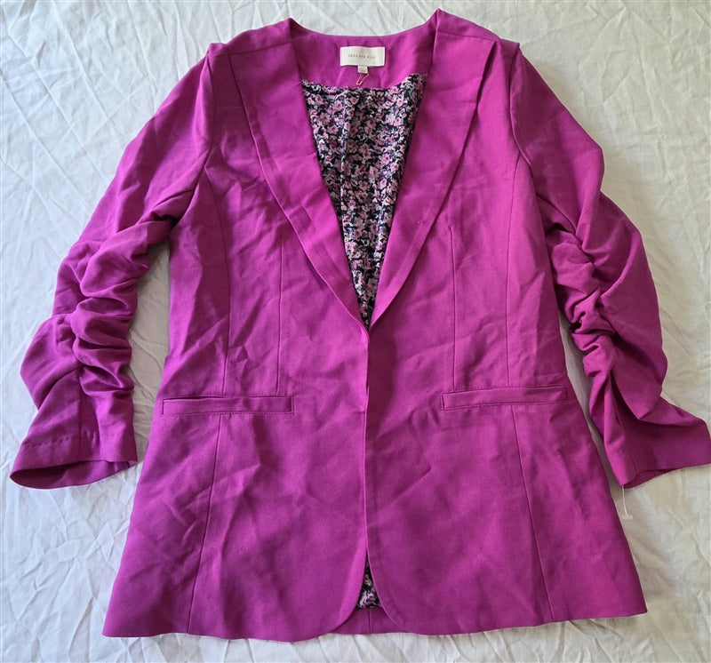 NWOT Skies are Blue XS Round Collar Blazer Jacket Bright pink 136696