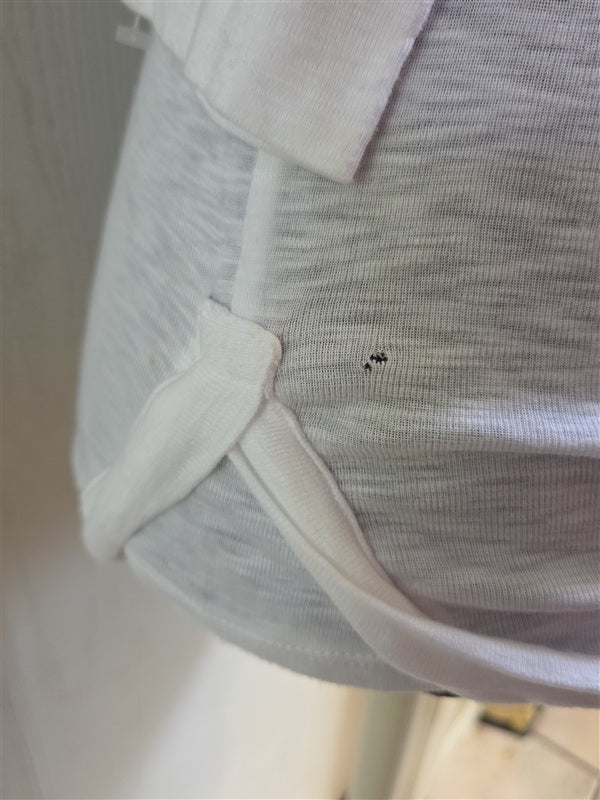 NWOT Michael Stars OS Long Sleeve Ribbed T Shirt White Round Hem 136704