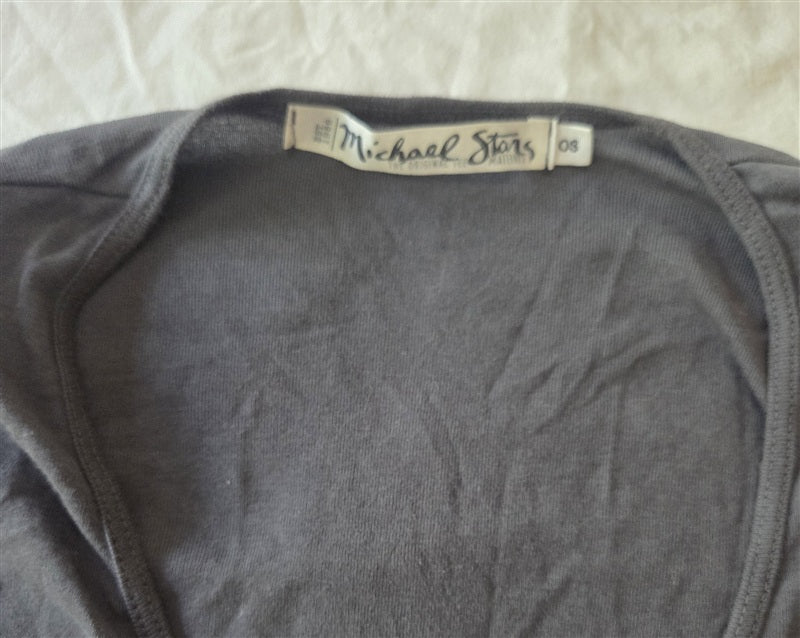 NWOT Michael Stars OS Long Sleeve Surplice Top Evergreen 133560