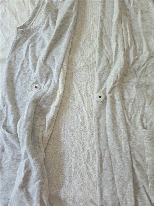 NWOTD Eileen Fisher M Longline Organic Cotton French Terry Vest Gray 136707