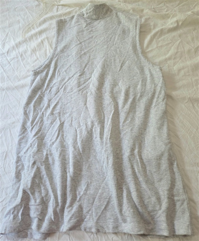 NWOTD Eileen Fisher M Longline Organic Cotton French Terry Vest Gray 136707