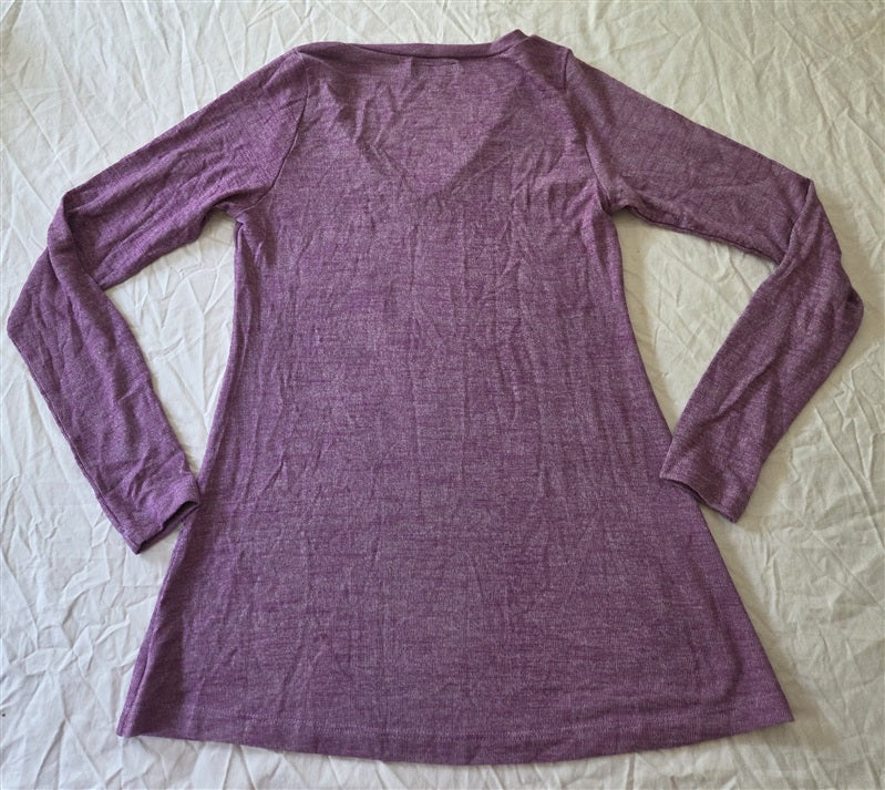 NWOT Lauren Moshi XS Heathered Purple Tee Shirt Long Sleeve 136709
