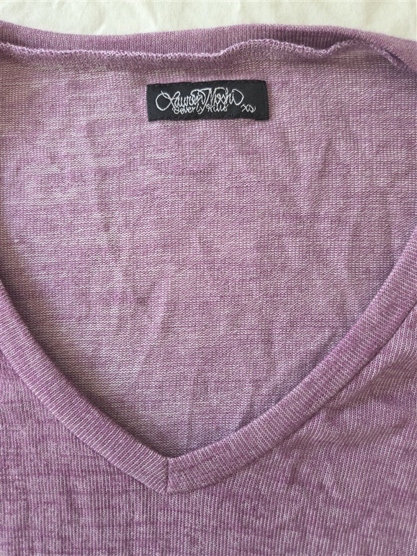 NWOT Lauren Moshi XS Heathered Purple Tee Shirt Long Sleeve 136709