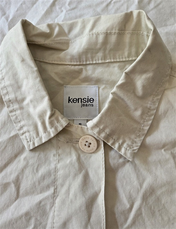 NWT Kensie Jeans SM Lightweight Cotton Utility Chore Jacket Beige 136710