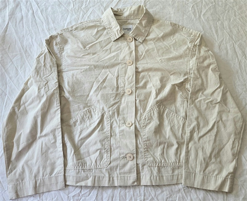 NWT Kensie Jeans SM Lightweight Cotton Utility Chore Jacket Beige 136710
