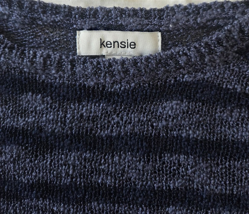NWT Kensie S Boucle Ruffle Sleeve Stripe Delicate Sweater 136711