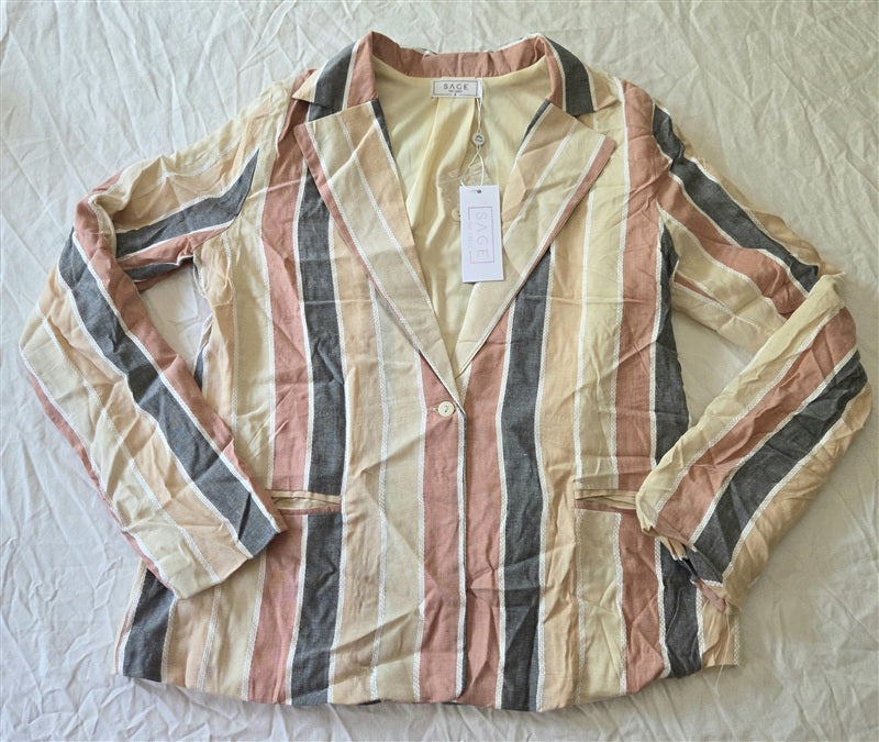 NWT Anthropologie Sage the Label S Stripe Jacket Blazer 136713