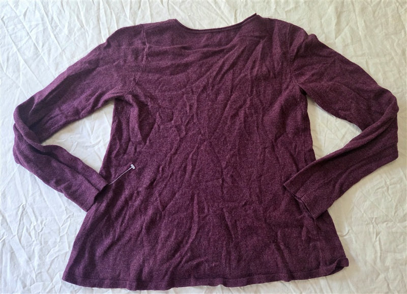 NWOT Eileen Fisher PS Angora Cashmere Blend Crew Neck Sweater Purple 136717