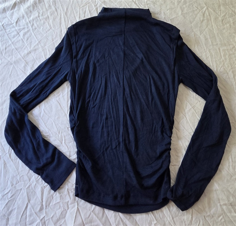 NWOT Michael Stars S Long Sleeve Mock Neck T Shirt Black 136720