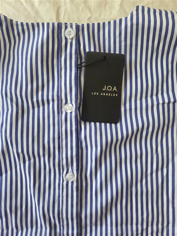 NWT Anthropologie J.O.A. X Small Tie Bell Sleeve Blue White Stripe Blouse 136721