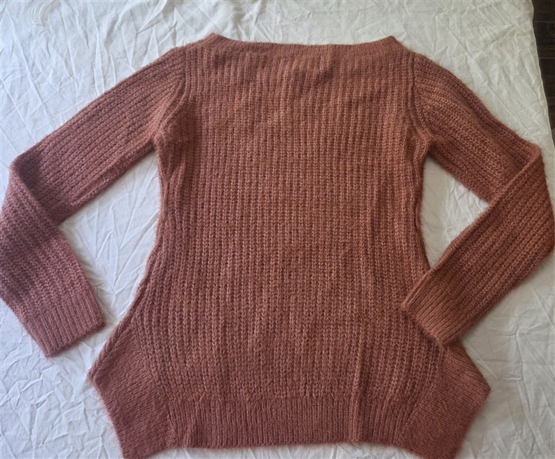 NWOT Anthropologie J.O.A. S Ribbed Knit Pullover Terra Cotta Sweater 136724