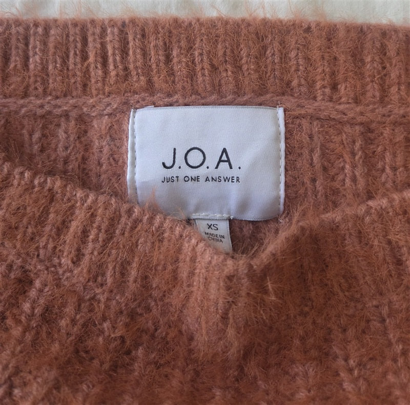 NWOT Anthropologie J.O.A. S Ribbed Knit Pullover Terra Cotta Sweater 136724
