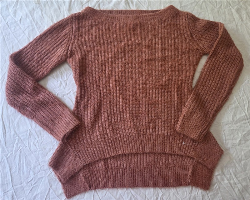 NWOT Anthropologie J.O.A. S Ribbed Knit Pullover Terra Cotta Sweater 136724