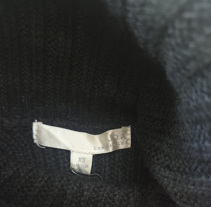 NWT Anthropologie J.O.A. XS Turtle Neck Cold Shoulder Sweater Black 136726