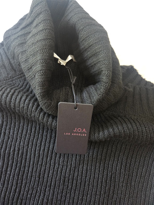 NWT Anthropologie J.O.A. XS Turtle Neck Cold Shoulder Sweater Black 136726