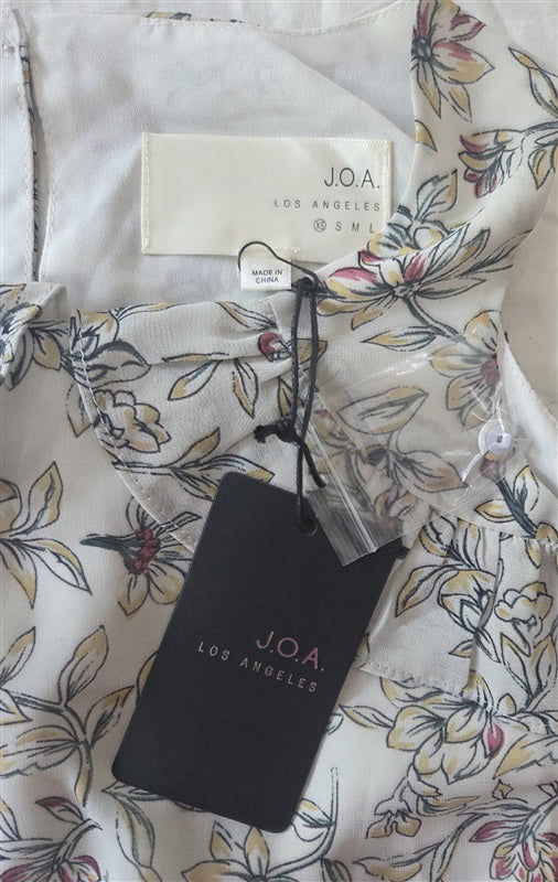 NWT Anthropologie J.O.A. XS High Neck Cold Shoulder Floral Blouse Top 136727