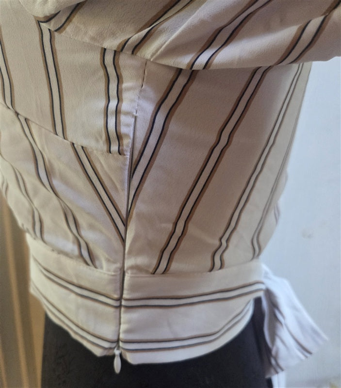 NWT Anthropologie J.O.A. XS Cropped V Neck Striped Bow Top 136728