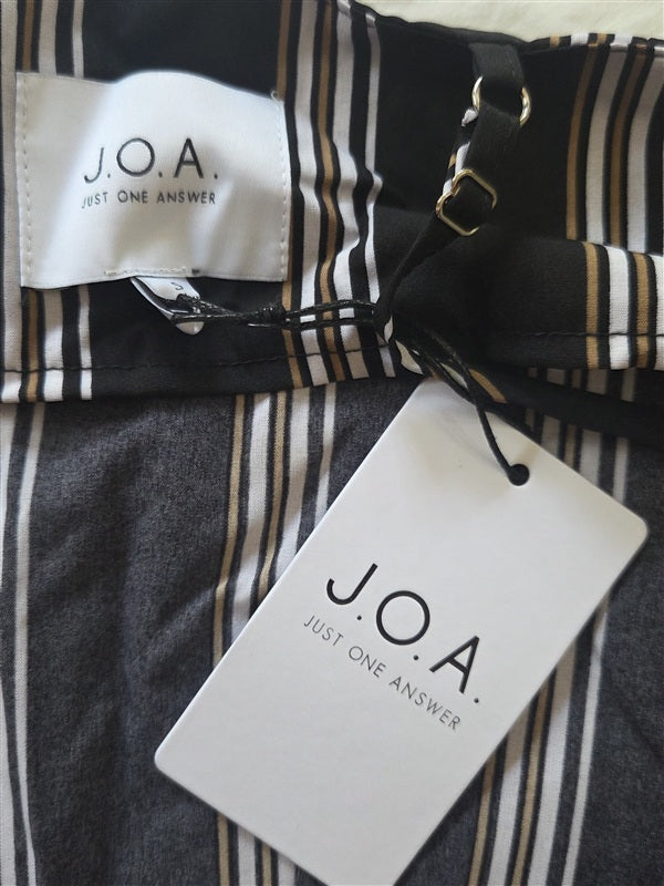 NWT Anthropologie J.O.A. S Cross Over Cold Shoulder Stripe Blouse Top 136729