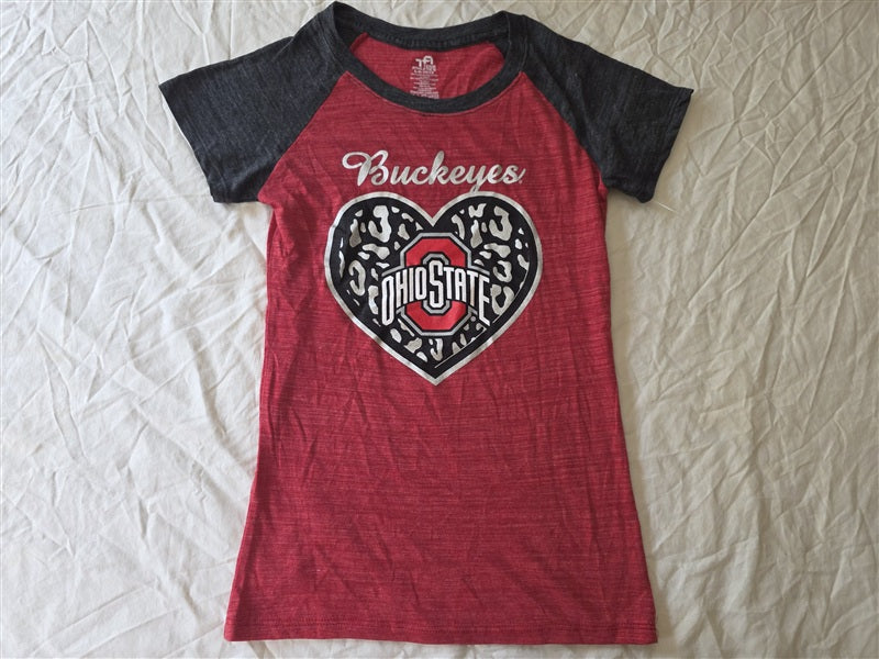 NWOT Team Athletics L 10/12 Girls Ohio State Sequin T Shirt 136735