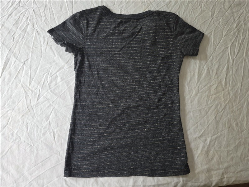 NWOT MLB L 10/12 Seattle Mariners Girls Glitter Stripe Baseball T Shirt 136744