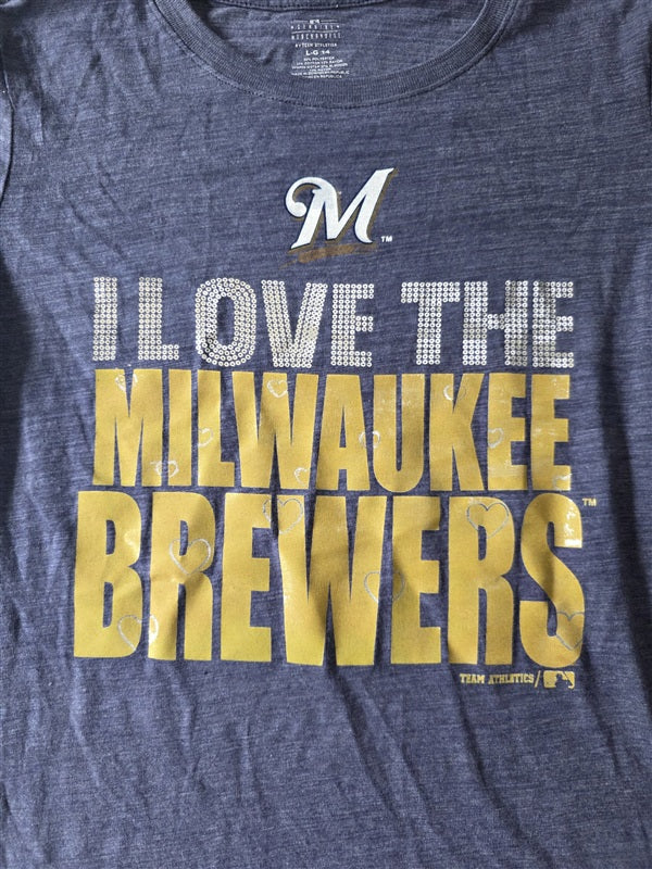 NWOT Team Athletics L 14 Children Love The Milwaukee Brewers T Shirt
