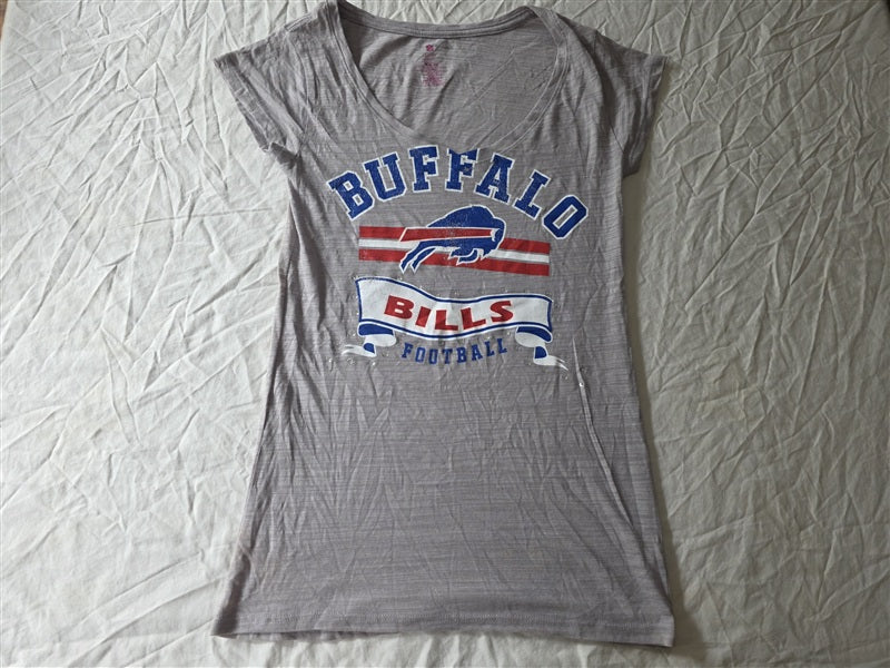 NWT NFL Team M Buffalo Bills Juniors V Neck Rhinestone T Shirt 136750
