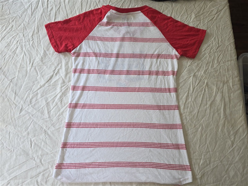 NWOT Majestic XL 16 MLB Chicago Cubs Girls Stripe Baseball T Shirt 136751