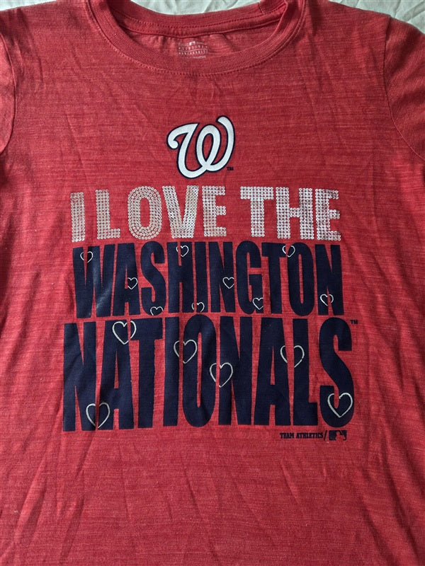 NWOT Team Athletics M 10-12 Children Love Washington Nationals T Shirt 136752