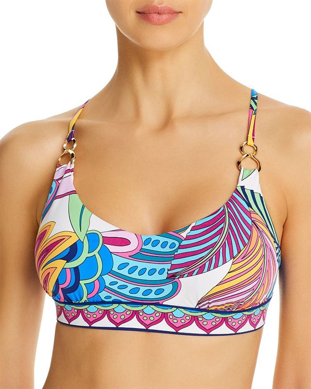NWT Trina Turk 8 Paradise Plume Bralette Bikini Top & Bottom Set 136761