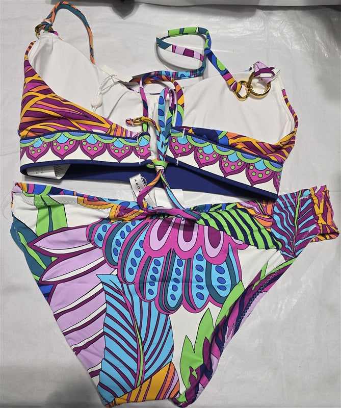 NWT Trina Turk 8 Paradise Plume Bralette Bikini Top & Bottom Set 136761