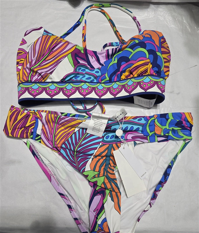 NWT Trina Turk 8 Paradise Plume Bralette Bikini Top & Bottom Set 136761