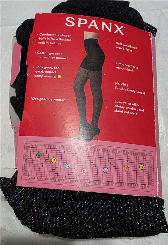 NWT SPANX Sz A Tight End Tights Rainbow Shimmer 136772