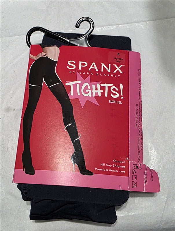 NWT Spanx sz A Luxe Leg Opaque Shaping Tights Nightcap Navy 136785