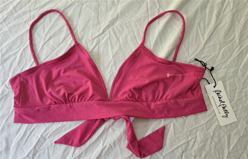 NWT Rachel Pally S Curacao Rosette Pink Triangle Halter Bikini Swim Top 136796