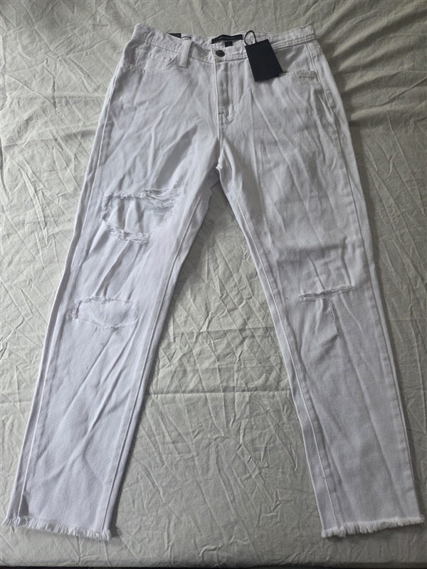 NWT Flying Monkey Platinum 26 Distressed Denim Jeans White 136799